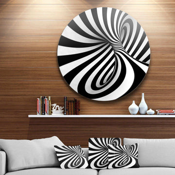 Spiral Black n White - Abstract Circle Metal Wall Decor